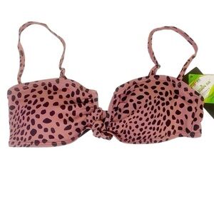 Nasty Gal Animal Print Bikini Top Spot Us at the Beach NEW NWT Size 6